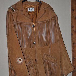 Scully leather fringed Western coat